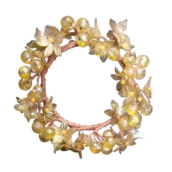 Set of 2 Candle Holder Base Decor Wreath Wraps Vintage - Picture 3 of 7